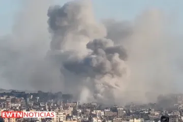 Explosão na Faixa de Gaza.