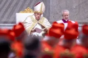 Papa Francisco durante a proclamação da bula do Jubileu 2025, perante os cardeais.