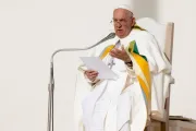 Papa Francisco hoje (29), na missa de encerramento da sua viagem a Bélgica, no estádio rei Balduíno