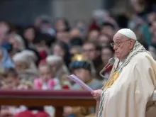 O papa Francisco na homilia da missa da Solenidade de Maria, Mãe de Deus e 58º Dia Mundial da Paz na Basílica de São Pedro.