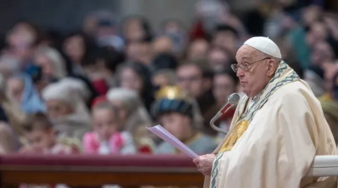 O papa Francisco na homilia da missa da Solenidade de Maria, Mãe de Deus e 58º Dia Mundial da Paz na Basílica de São Pedro. ?? 