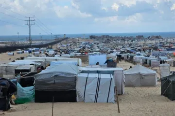 Um campo de refugiados em Gaza abriga os desabrigados pela guerra.