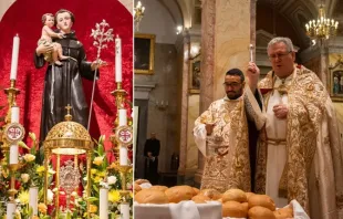 O custódio franciscano da Terra Santa abençoa o pão de santo Antônio