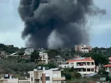 Bombardeios no sul do Líbano em setembro de 2024.