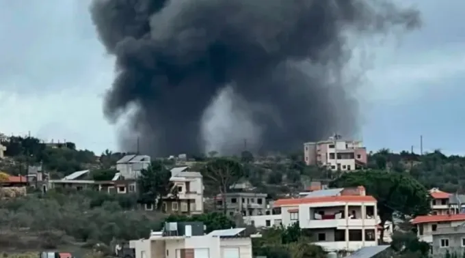 Bombardeios no sul do Líbano em setembro de 2024.