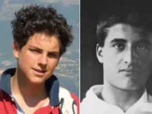 Colagem criada com as fotografias de Carlo Acutis (esquerda) e Pier Giorgio Frassati (direita).