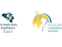 Logotipos da viagem do Papa Francisco à Bélgica e Luxemburgo.