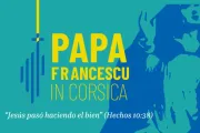 Logotipo oficial da visita do papa Francisco à Córsega.