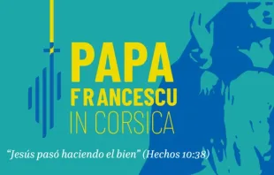 Logotipo oficial da visita do papa Francisco à Córsega.