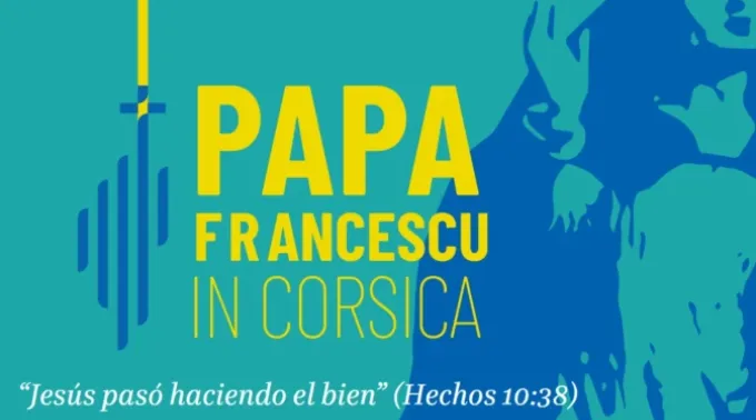 Logotipo oficial da visita do papa Francisco à Córsega. ?? 