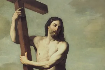 Cristo abraçando sua cruz