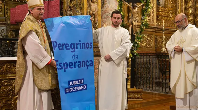 O cardeal Américo Aguiar na abertura do Jubileu 2025 na diocese de Setúbal