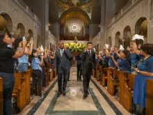 Missa de entronização de Nossa Senhora Aparecida na basílica do Santuário Nacional da Imaculada Conceição em Washington, DC.