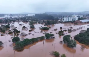 Imagem do município de Lajeado (RS), ontem (13)