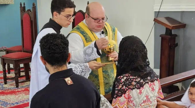 Padre Jean Marcos no apostolado externo em São Lourenço (MG)