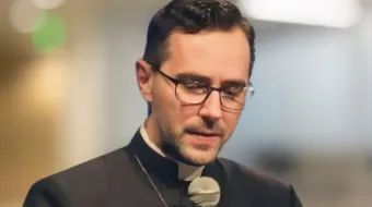 Padre Pedro Paulo Alexandre, delegado da Secretaria de Língua Portuguesa da AIE