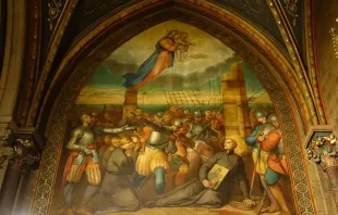 Painel dedicado à morte de Inácio de Azevedo, na Igreja de Santo Inácio em Paris