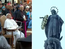 Papa Francisco reza a Imaculada Conceição na Praça de Espanha, em Roma