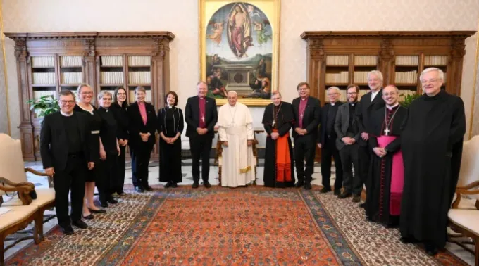 Papa Francisco durante audiência com luteranos. ?? 