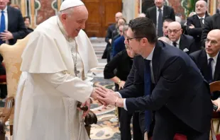 Papa Francisco recebe os prefeitos do Governo da Itália no Vaticano.