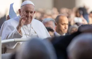 Papa Francisco saúda fiéis antes da Audiência Geral desta quarta-feira, 22 de novembro.