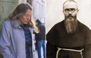 Isabel Vaughan-Spruce, líder de 40 Dias pela Vida no Reino Unido e são Maximiliano Kolbe.