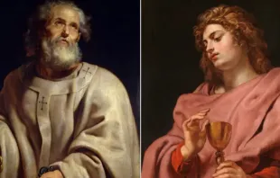 São Pedro e são João Evangelista pintados por Rubens (1610-1612).