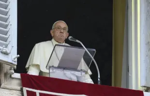 Papa Francisco hoje (2) na janela do Palácio Apostólico, no Vaticano.