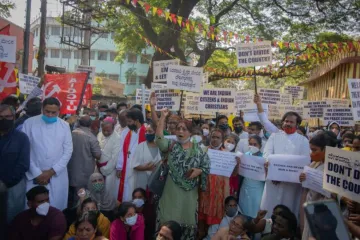 Protesto contra leis anticonversão na Índia