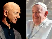 Jeff Bezos e papa Francisco.