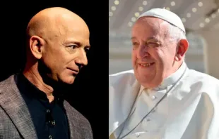 Jeff Bezos e papa Francisco.