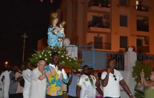 A procissão de “Nossa Senhora de Trapani” em La Goulette, Túnis, Tunísia, em 15 de agosto de 2024. |