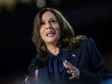 Kamala Harris discursa na Convenção Nacional Democrata em Chicago, Illinois, EUA, em 22 de agosto de 2024.