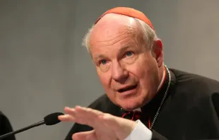 O arcebispo de Viena, Áustria, cardeal Christoph Schönborn, discursa no lançamento da exortação apostólica pós-sinodal Amoris Laetitia em 2016.