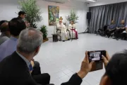 Encontro privado do papa com jesuítas ontem (11) em Singapura.