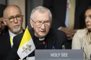 O secretário de Estado da Santa Sé, cardeal Pietro Parolin, participa de sessão plenária na Cúpula sobre a Paz na Ucrânia no resort Burgenstock, perto de Lucerna, Suíça, em 16 de junho de 2024.