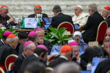 Papa Francisco falaa participantes do primeiro encontro da assembleia plenária do Sínodo da Sinodalidade