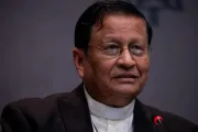 O arcebispo de Yangon, Mianmar, dom Charles cardeal Bo, presidente da Federação das Conferências Episcopais Asiáticas (FABC, na sigla em inglês), em entrevista coletiva ontem (17) no Vaticano.