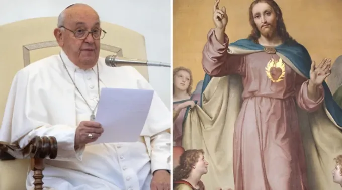 Papa Francisco e pintura de altar do Sagrado Coração de Jesus ?? 