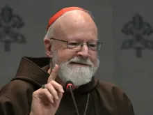 O cardeal Seán Patrick O'Malley apresenta o primeiro relatório anual sobre esforços da Igreja para proteção contra abusos da Pontifícia Comissão para a Tutela dos Menores em entrevista coletiva ontem (29) no Vaticano.