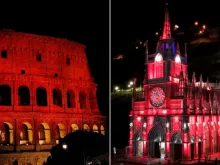 Coliseu, em Roma, e o santuário de Nossa Senhora do Rosário de Las Lajas, na Colômbia.