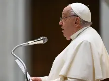 Papa Francisco em audiência geral hoje (11) no Vaticano.