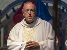 Cardeal Robert McElroy na igreja de San Frumenzio ai Prati Fiscali, em Roma,  ao tomar posse de  sua igreja titular como cardeal em 23 de abril de 2023.