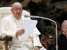 Papa Francisco em audiência geral hoje (8) no Vaticano.