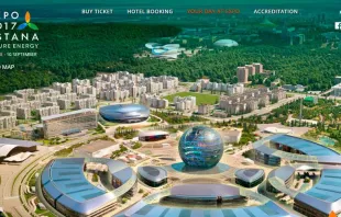 Expo 2017 Astana. Captura de tela do site