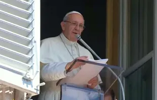 Papa Francisco no Ângelus de hoje. Captura de Youtube