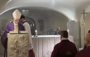 Dom Georg Gänswein reza missa nas grutas vaticanas