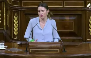 A Ministra da Igualdade de Espanha, Irene Montero, no Congresso dos Deputados