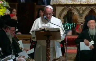 Papa Francisco durante a oração ecumênica em Assis.