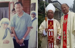 Madre Teresa e padre Kinley Tshering; Dom Stephen Lepcha e padre KinleyTshering